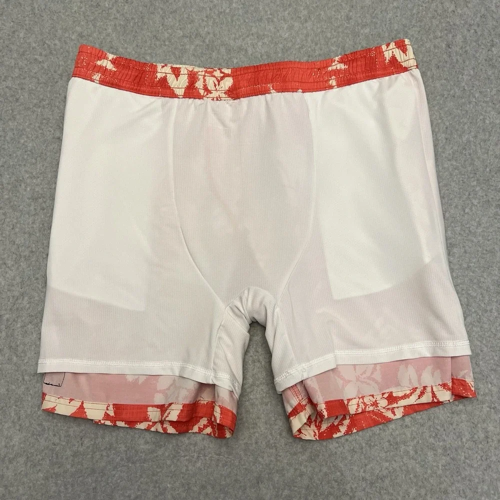 Quicksilver Swim Trucks Men Large Red AOP Geometric Floral Drawstring Surf Beach
